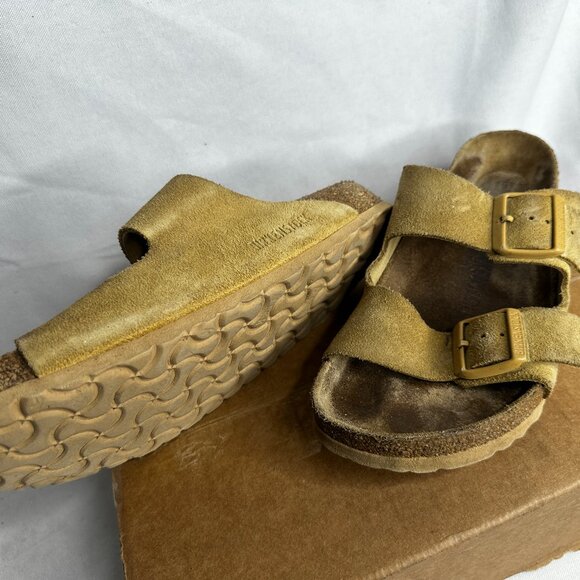 Birkenstock - Arizona Yellow Suede Sandals Slip-ons - EU Size 38 - Picture 5 of 11
